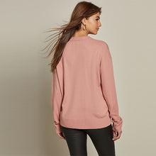 Load image into Gallery viewer, Blush Pink Animal Embellished Cosy Crew Neck Long Sleeve Jumper
