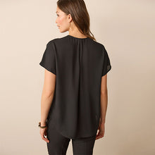 Load image into Gallery viewer, Black Short Sleeve Overhead Top
