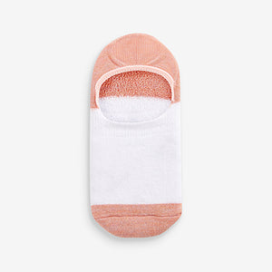 White/Pastel High Cut Invisible Trainer Socks 4 Pack