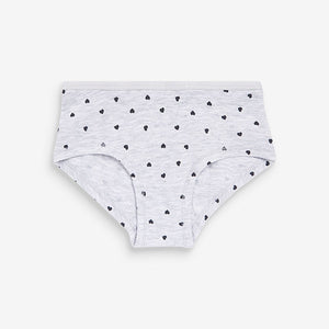 Grey Hearts Hipster Briefs 5 Pack