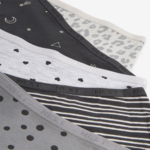 Grey Hearts Hipster Briefs 5 Pack