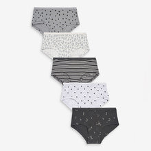 Load image into Gallery viewer, Grey Hearts Hipster Briefs 5 Pack
