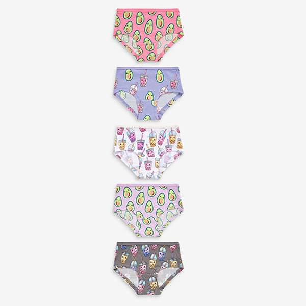 Pink/Grey Avocat Hipster Briefs 5 Pack (2-12yrs)