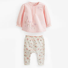 Load image into Gallery viewer, Pink Floral Baby Top And Leggings Set (0-18mths)
