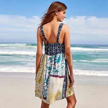 Load image into Gallery viewer, Spliced Multi Print Summer Cami Mini Dress
