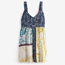 Load image into Gallery viewer, Spliced Multi Print Summer Cami Mini Dress
