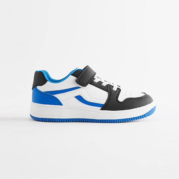 White/Blue Elastic Lace Trainers (Older Boys)