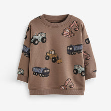 Load image into Gallery viewer, Brown Digger Oversized All-Over Printed Character Sweatshirt (3mths-6yrs)
