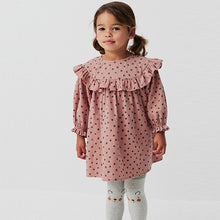 Load image into Gallery viewer, Pink Spot Ruffle Dress And Tights Set (3mths-6yrs)
