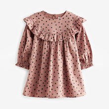 Load image into Gallery viewer, Pink Spot Ruffle Dress And Tights Set (3mths-6yrs)
