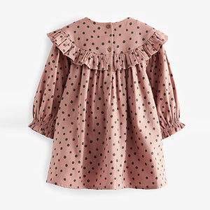 Pink Spot Ruffle Dress And Tights Set (3mths-6yrs)