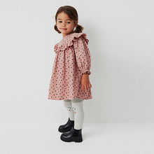 Load image into Gallery viewer, Pink Spot Ruffle Dress And Tights Set (3mths-6yrs)
