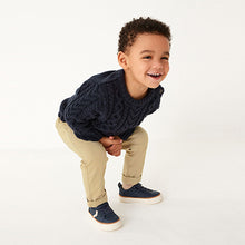 Load image into Gallery viewer, Navy Blue Cable Crew Jumper (3mths-6yrs)
