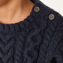 Load image into Gallery viewer, Navy Blue Cable Crew Jumper (3mths-6yrs)
