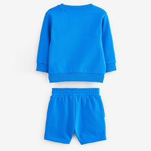 Load image into Gallery viewer, Cobalt Blue Sweatshirt and Shorts Set (3mths-6yrs)
