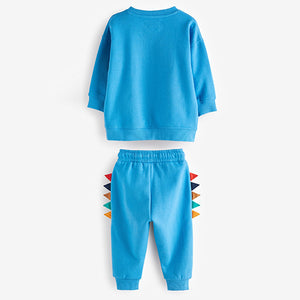 Blue Dinosaur Character Sweatshirt and Jogger Set (3mths-6yrs)