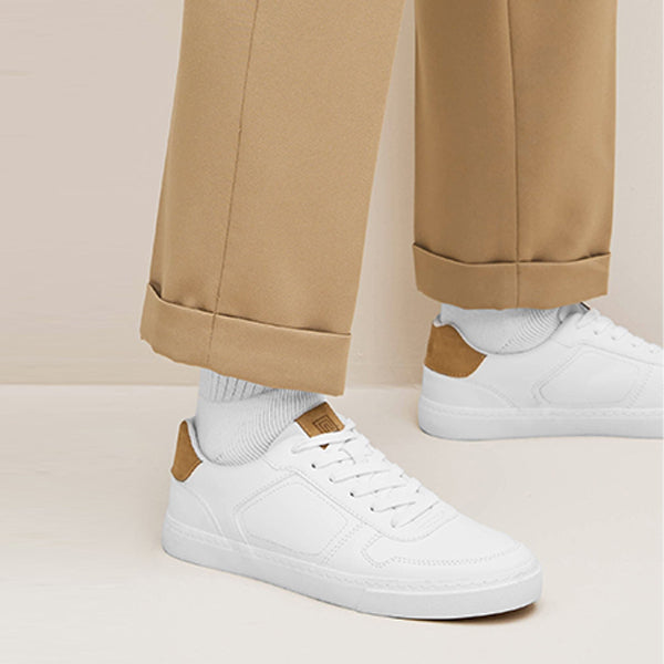 White Lace Up Low Trainers