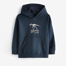 Load image into Gallery viewer, Navy Blue Dinosaur Graphic Hoodie (3-12yrs)
