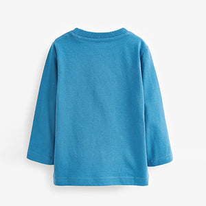 Cobalt Blue Monster Long Sleeve Character T-Shirt (3mths-6yrs)