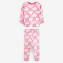 Load image into Gallery viewer, Pink/White Heart, Spot And Star Pyjamas 3 Pack (9mths-8yrs)
