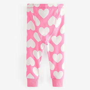 Pink/White Heart, Spot And Star Pyjamas 3 Pack (9mths-8yrs)