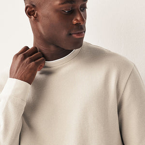 Neutral Long Sleeve Mock Layer T-Shirt