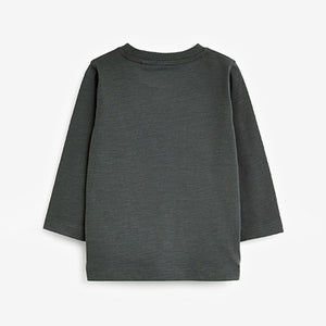 Charcoal Grey Long Sleeve Plain T-Shirt (3mths-6yrs)