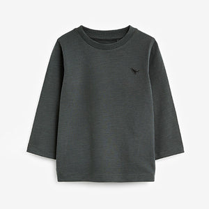 Charcoal Grey Long Sleeve Plain T-Shirt (3mths-6yrs)