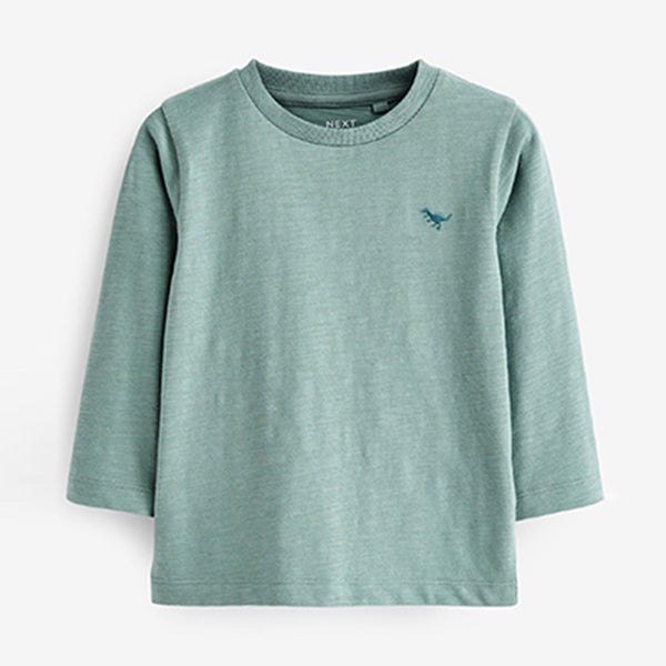 Mineral Blue Long Sleeve Plain T-Shirt (3mths-6yrs)