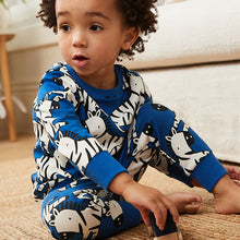 Load image into Gallery viewer, Blue Zebra Print Snuggle Pyjamas (9mths-6yrs)
