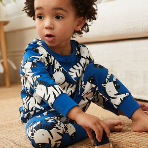 Blue Zebra Print Snuggle Pyjamas (9mths-6yrs)