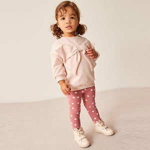 Pink Bow Sweatshirt & Leggings Set (3mths-6yrs)