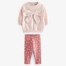 Load image into Gallery viewer, Pink Bow Sweatshirt &amp; Leggings Set (3mths-6yrs)
