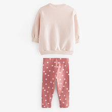 Load image into Gallery viewer, Pink Bow Sweatshirt &amp; Leggings Set (3mths-6yrs)
