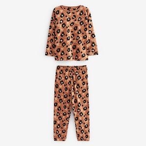 Black/Brown Animal Print Jogger 100% Cotton Pyjamas 3 Pack (5-12yrs)