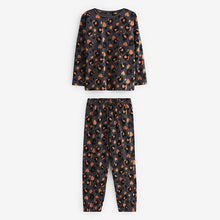 Load image into Gallery viewer, Black/Brown Animal Print Jogger 100% Cotton Pyjamas 3 Pack (5-12yrs)
