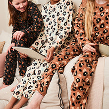 Load image into Gallery viewer, Black/Brown Animal Print Jogger 100% Cotton Pyjamas 3 Pack (5-12yrs)
