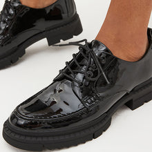 Load image into Gallery viewer, Black Forever Comfort® Chunky Sole Lace-Up Shoes
