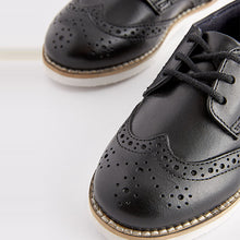 Load image into Gallery viewer, Black Leather Brogue Shoes (Younger Boys)
