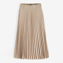 Load image into Gallery viewer, Natural Pleated Midi Skirt
