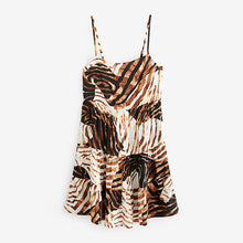 Load image into Gallery viewer, Animal Mini Tiered Cami Summer Dress
