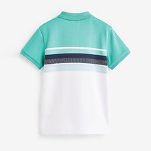 Load image into Gallery viewer, Mint Green Stripe Short Sleeve Polo Shirt (3-12yrs)
