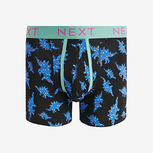 Black Pattern Dino A-Front Boxers 4 Pack