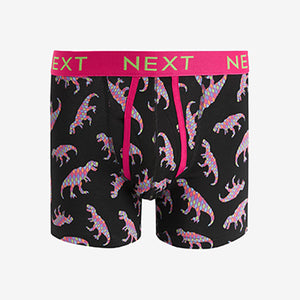 Black Pattern Dino A-Front Boxers 4 Pack