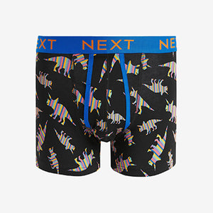 Black Pattern Dino A-Front Boxers 4 Pack