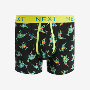 Black Pattern Dino A-Front Boxers 4 Pack