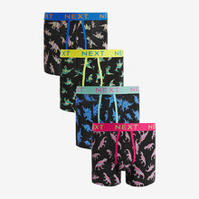 Load image into Gallery viewer, Black Pattern Dino A-Front Boxers 4 Pack
