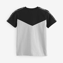 Load image into Gallery viewer, Black/White Taped Colourblock Short Sleeve T-Shirts 3 Pack (3-12yrs)
