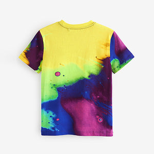 Yellow/Blue Splat All-Over Print Short Sleeve T-Shirt (3-12yrs)