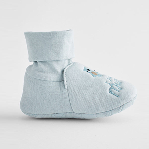 Blue Mummy And Daddy Baby Booties Socks 2 Pack (0-24mths)